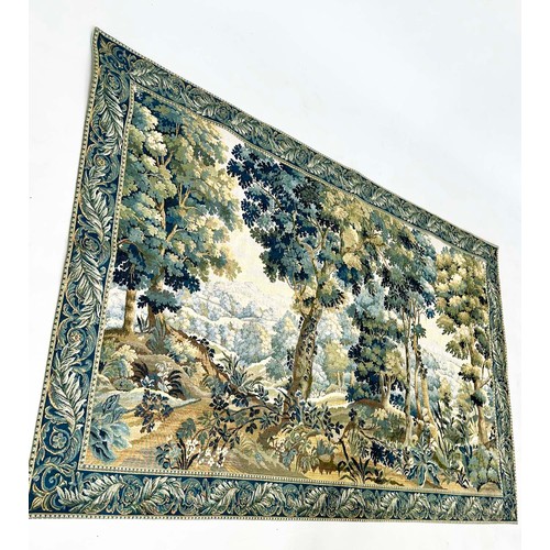 121 - VERDURE TAPESTRY, 17th century style Flemish wall hanging, contemporary reproduction, 187cm x 120cm