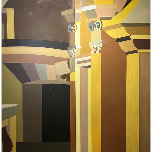 61 - JAMES ARNOLD MARTIN (1931-2015), 'Architectural Abstract', oil on board, 120cm x 120cm.