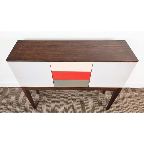 490 - SIDEBOARD, with three drawers flanked by two cabinets, 120cm x 33cm x 100.5cm.