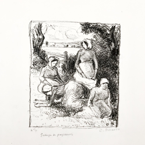 81 - CAMILLE PISSARRO (1830-1903), 'Group de Paysans, group of peasant women', original lithograph, circa... 