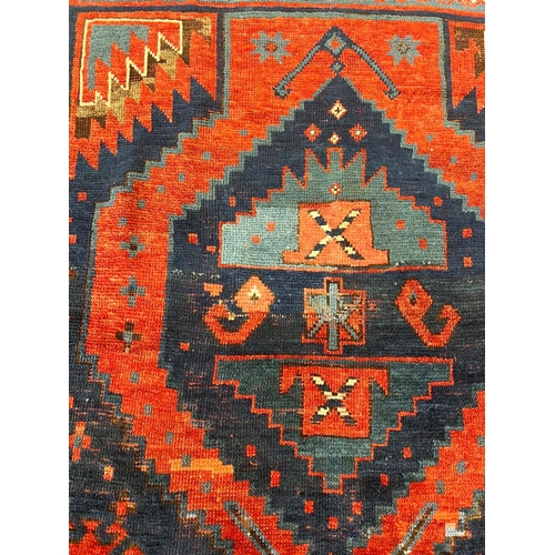 111A - ANTIQUE TURKISH RUG, 228cm x 135cm.