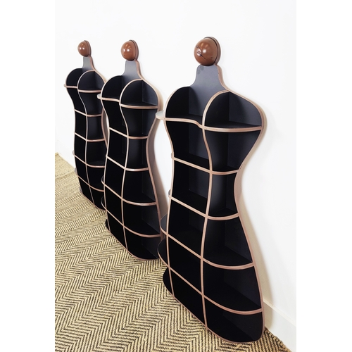 456 - FEMME FORM WALL SHELVES, a set of 3, 97cm x 68.5cm approx.