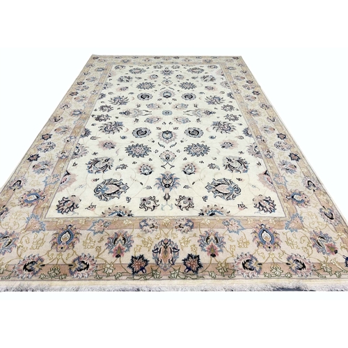 98 - FINE PART SILK PERSIAN TABRIZ DESIGN CARPET, 303cm x 200cm.