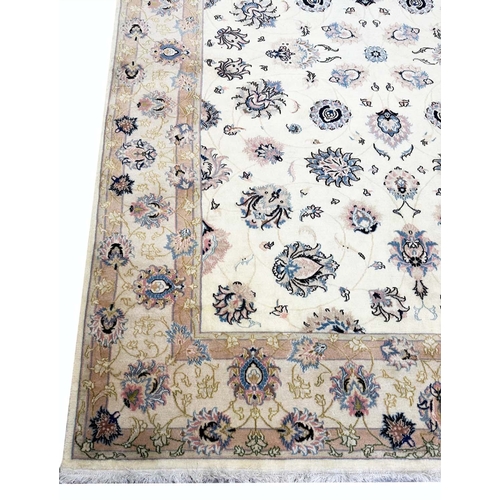 98 - FINE PART SILK PERSIAN TABRIZ DESIGN CARPET, 303cm x 200cm.