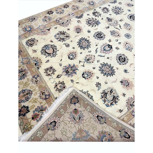 98 - FINE PART SILK PERSIAN TABRIZ DESIGN CARPET, 303cm x 200cm.