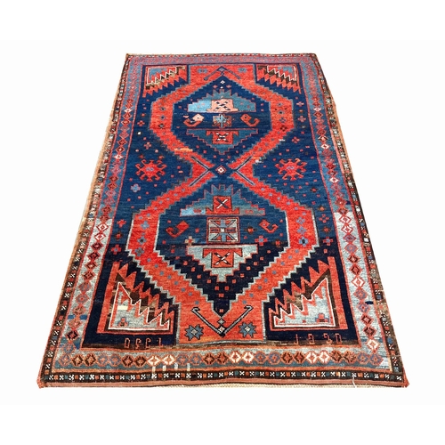 111A - ANTIQUE TURKISH RUG, 228cm x 135cm.