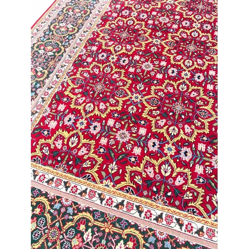 112 - VINTAGE MOGHUL DESIGN CARPET, 310cm x 245cm, tiled flower design.