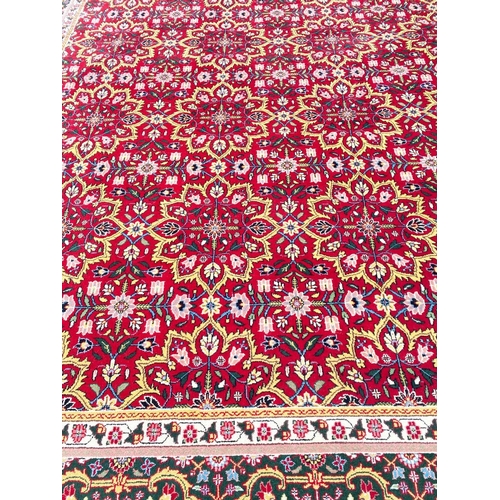 112 - VINTAGE MOGHUL DESIGN CARPET, 310cm x 245cm, tiled flower design.