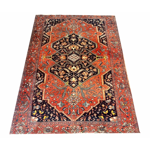 118A - ANTIQUE MALAYER RUG, 188cm x 131cm.