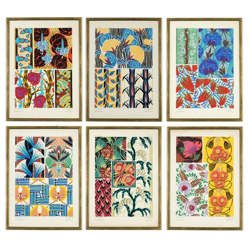 124 - EMILE A SEGUY, designs for textiles and carpets, a French set of six, very rare pochoir in colours w... 