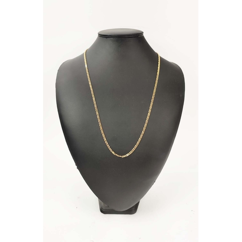 13 - A 9CT GOLD CURB LINK CHAIN NECKLACE, with a lobster claw clasp, 75cm long, 27 grams (approx.)