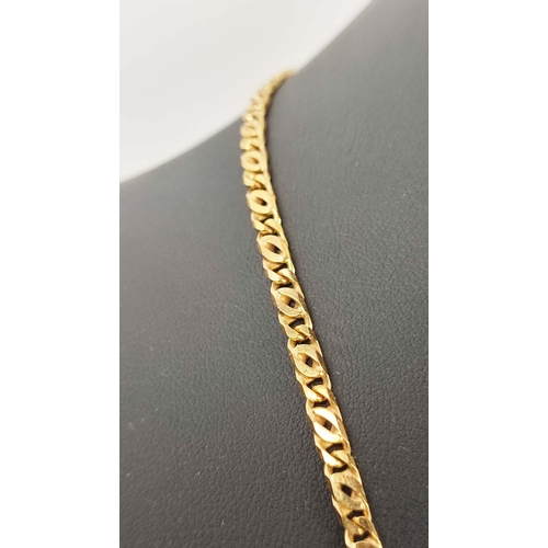 13 - A 9CT GOLD CURB LINK CHAIN NECKLACE, with a lobster claw clasp, 75cm long, 27 grams (approx.)