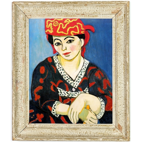 134 - AFTER HENRI MATISSE, Portrait of a Woman, quadrichrome, French vintage frame, 55cm x 44cm.