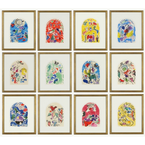 137 - MARC CHAGALL, The Twelve Tribes, 12 lithographs in colour, printed in Paris by Mourlot 1962, 36.5cm ... 