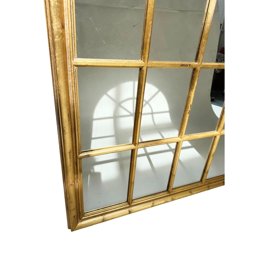 177 - WALL MIRROR, giltwood arched pane mirror, 101cm W x 152cm H.