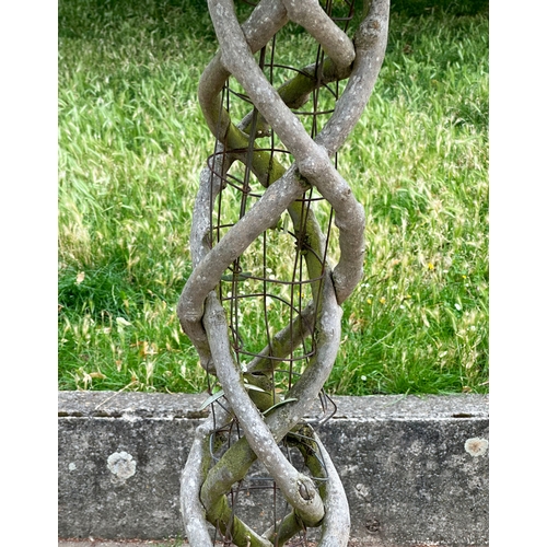 181 - OLIVE TREE, a mature olive with lattice stem in lattice terracotta pot, approx. 206cm H.