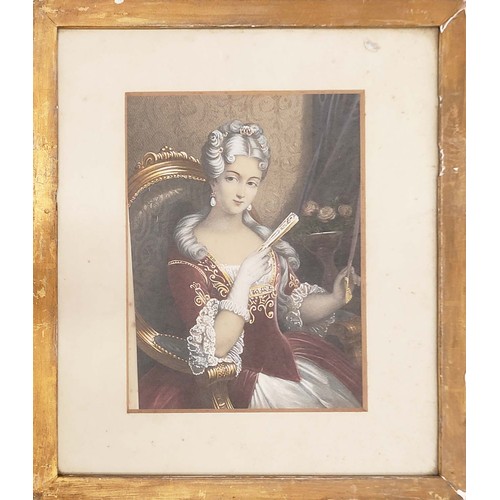 72 - BENJAMIN EYLES AFTER HAROLD O'NEIL, 'Mary Queen of Scots and other female portraits', coloured engra... 