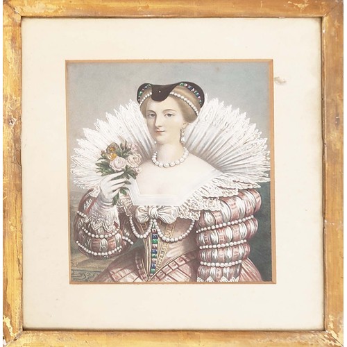 72 - BENJAMIN EYLES AFTER HAROLD O'NEIL, 'Mary Queen of Scots and other female portraits', coloured engra... 