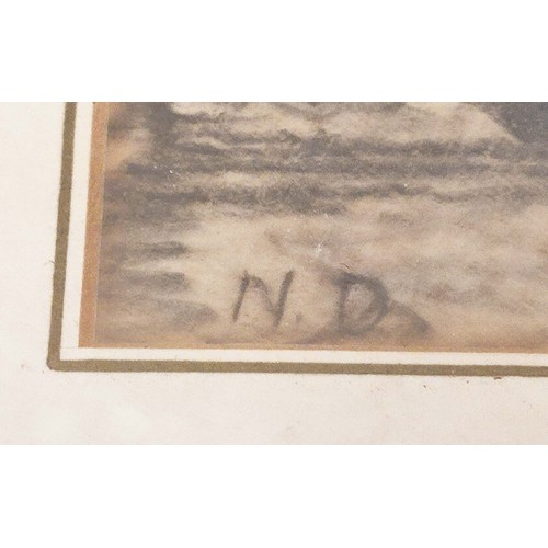 87 - NELSON DAWSON, 'Venice', pencil and crayon, 14cm x 22cm, monogrammed, framed.