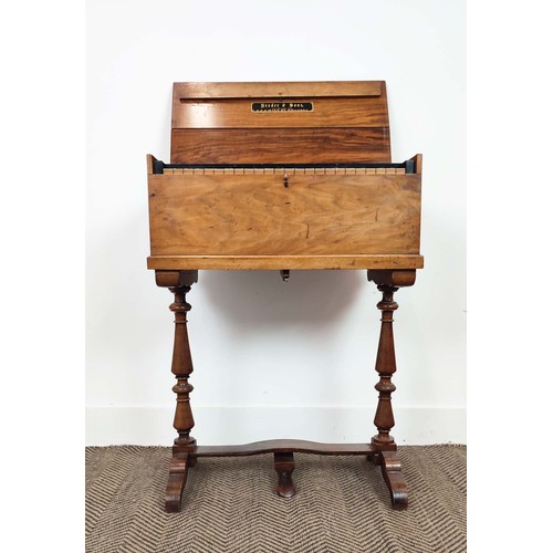 196 - HARMONIUM BY BRADER AND SONS, 19th century walnut and beechwood, 80cm H x 60cm W x 30cm D.