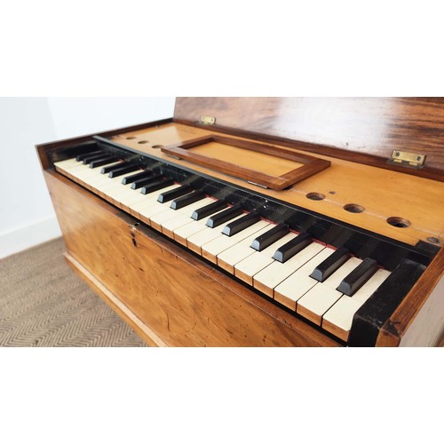 196 - HARMONIUM BY BRADER AND SONS, 19th century walnut and beechwood, 80cm H x 60cm W x 30cm D.