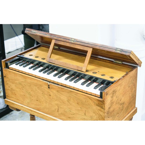 196 - HARMONIUM BY BRADER AND SONS, 19th century walnut and beechwood, 80cm H x 60cm W x 30cm D.