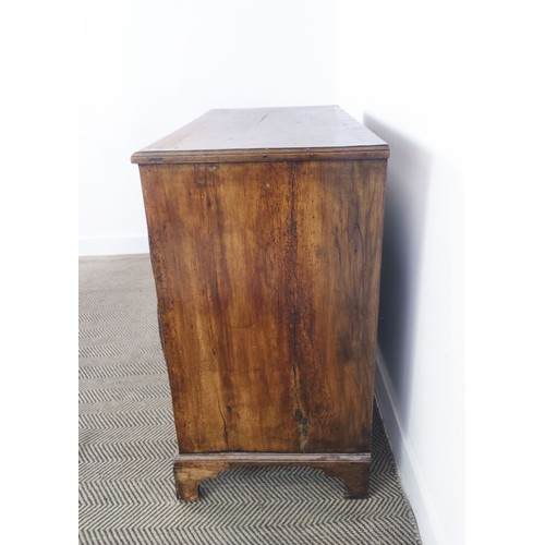 195 - CHEST, George II walnut and boxwood strung containing six drawers, 95cm H x 94cm W x 50cm D.