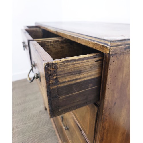 195 - CHEST, George II walnut and boxwood strung containing six drawers, 95cm H x 94cm W x 50cm D.