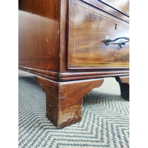 141 - PARTNERS DESK, Victorian mahogany and inlaid with tooled leather top above drawers to one side, thre... 