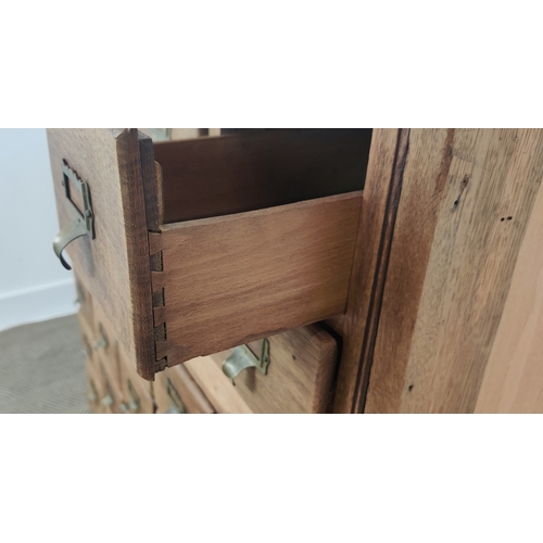 139 - EARLY 20TH CENTURY OAK AND PINE FILING CHEST, fitted with thirty drawers, 102cm H x 103cm x 52cm D.