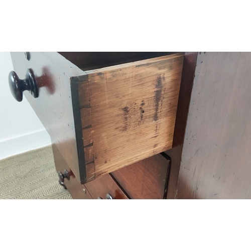 133 - CHEST, George IV mahogany with later burr walnut crossbanded top above five drawers, 104cm H x 93cm ... 