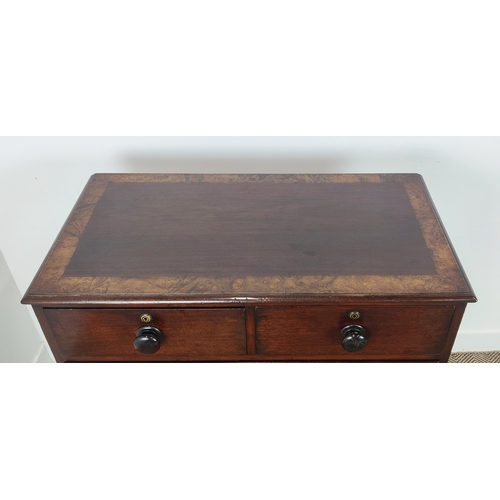 133 - CHEST, George IV mahogany with later burr walnut crossbanded top above five drawers, 104cm H x 93cm ... 