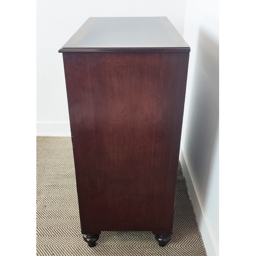 133 - CHEST, George IV mahogany with later burr walnut crossbanded top above five drawers, 104cm H x 93cm ... 