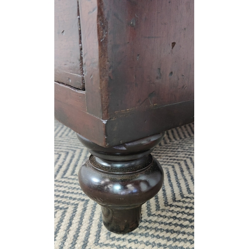 133 - CHEST, George IV mahogany with later burr walnut crossbanded top above five drawers, 104cm H x 93cm ... 