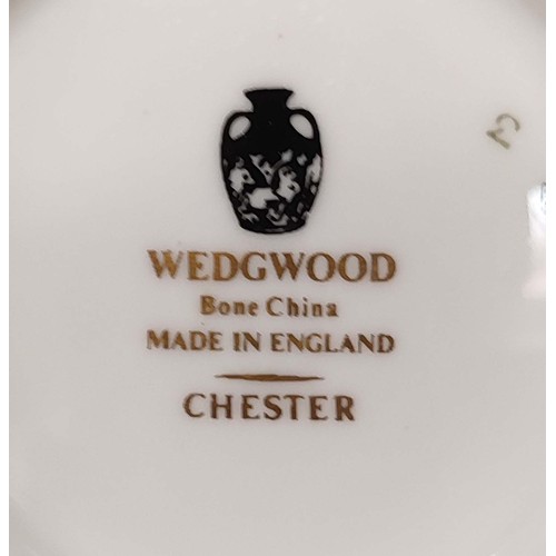 22 - WEDGWOOD 'CHESTER' PART DINNER SERVICE, comprising eleven dinner plates, twelve bowls, nine salad pl... 