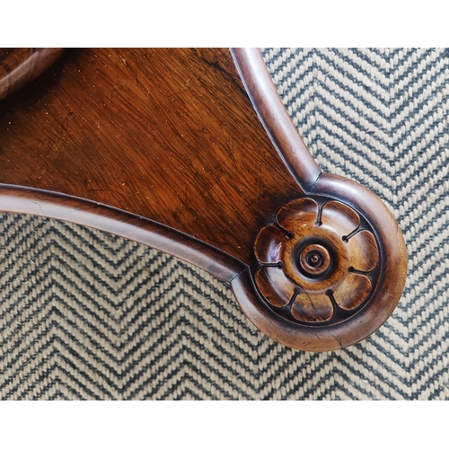 167 - BREAKFAST TABLE, William IV rosewood with circular tilt top on baluster pedestal and castors, 72cm H... 