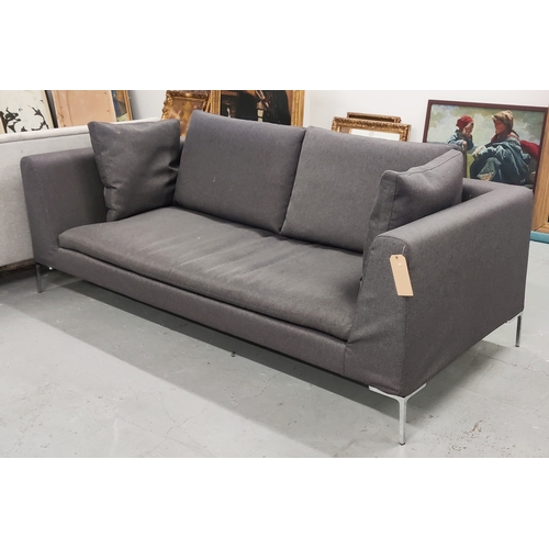 370 - CAMERICH ALISON SOFA, with charcoal grey upholstery, with removable covers, 228cm W x 74cm H x 97cm ... 