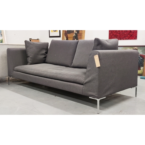 370 - CAMERICH ALISON SOFA, with charcoal grey upholstery, with removable covers, 228cm W x 74cm H x 97cm ... 