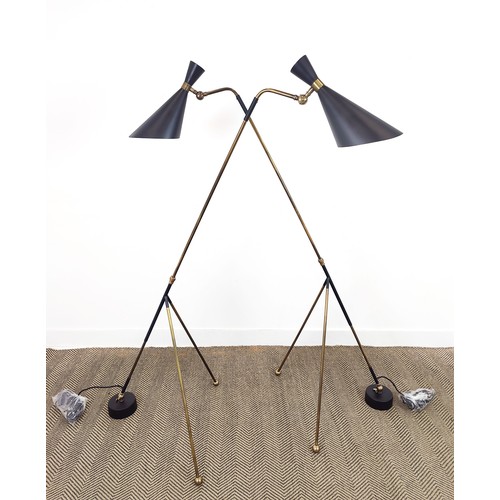 476 - JULIAN CHICHESTERF 'BACCO' FLOOR LAMPS, a pair, 169cm. (2)