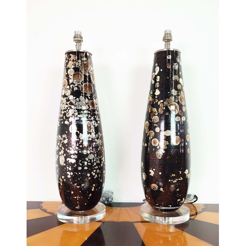 478 - JULIAN CHICHESTER 'TOTNES' LAMPS, a pair, each 67cm H, silver. (2)