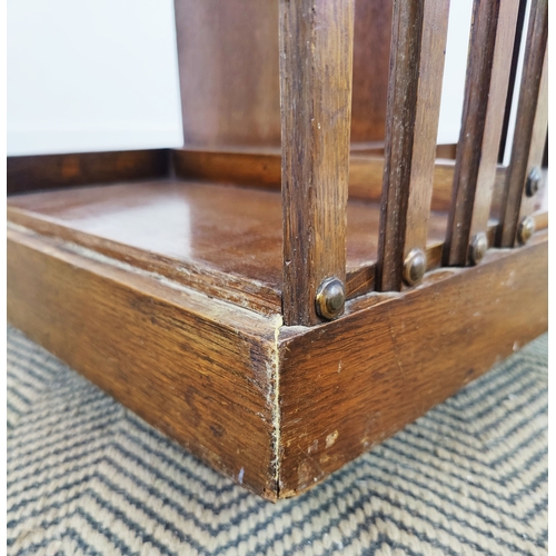 130 - REVOLVING BOOKCASE, Edwardian oak, makers plaque for A. Gardner and Son, Jamaica St, Glasgow, 122cm ... 