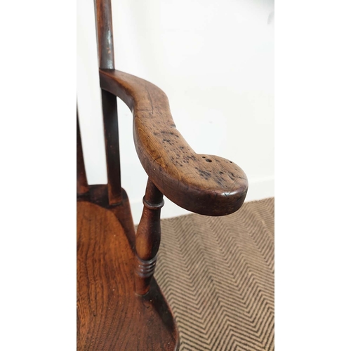 172 - WINDSOR ARMCHAIR, Victorian elm and beechwood, 105cm H x 55cm W, and another similar armchair, 111cm... 