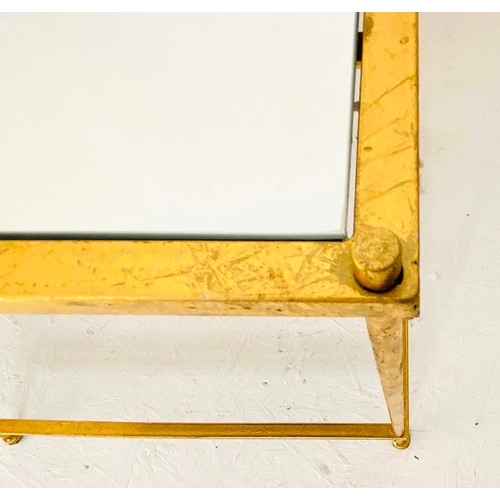 341 - SIDE TABLES, Maison Bagues style, a pair, gilt metal with square mirrored tops, 46cm H x 46cm W x 46... 