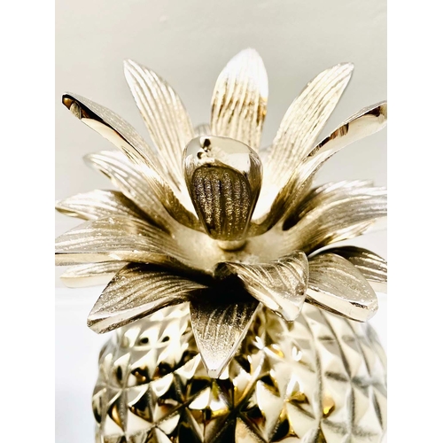 352 - PINEAPPLE ICE BUCKETS, a pair, polished metal, 35cm H x 18cm W x 18cm D. (2)