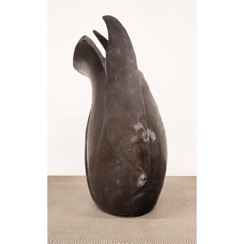 374 - VASES, a pair, bronze of abstract organic form, 38cm H. (2)