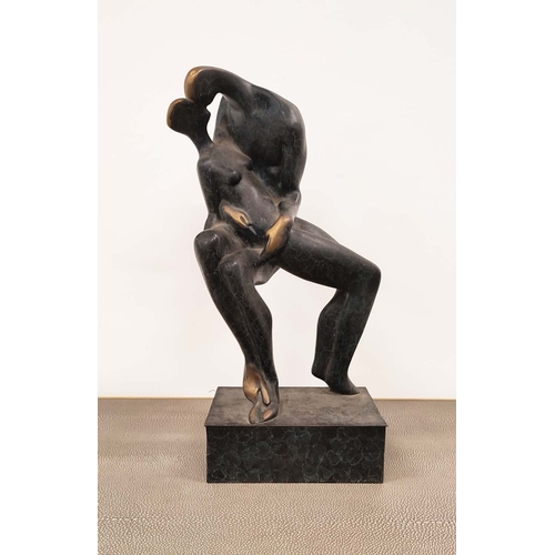 376 - CONTEMPORARY SCHOOL SCULPTURE, of embracing figures, 48cm H.