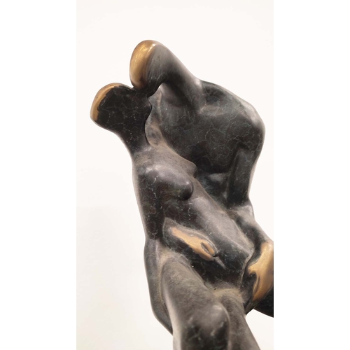 376 - CONTEMPORARY SCHOOL SCULPTURE, of embracing figures, 48cm H.