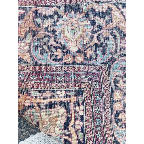 51 - ANTIQUE PERSIAN ISFAHAN RUG, 230cm x 140cm.