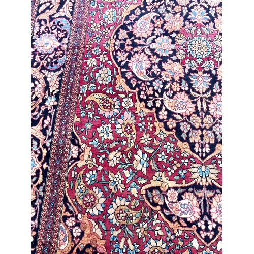 51 - ANTIQUE PERSIAN ISFAHAN RUG, 230cm x 140cm.