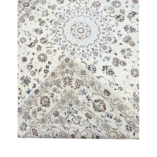 63 - FINE PART SILK PERSIAN NAIN CARPET, 304cm x 203cm.